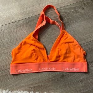 Orange Calvin Kleins bra